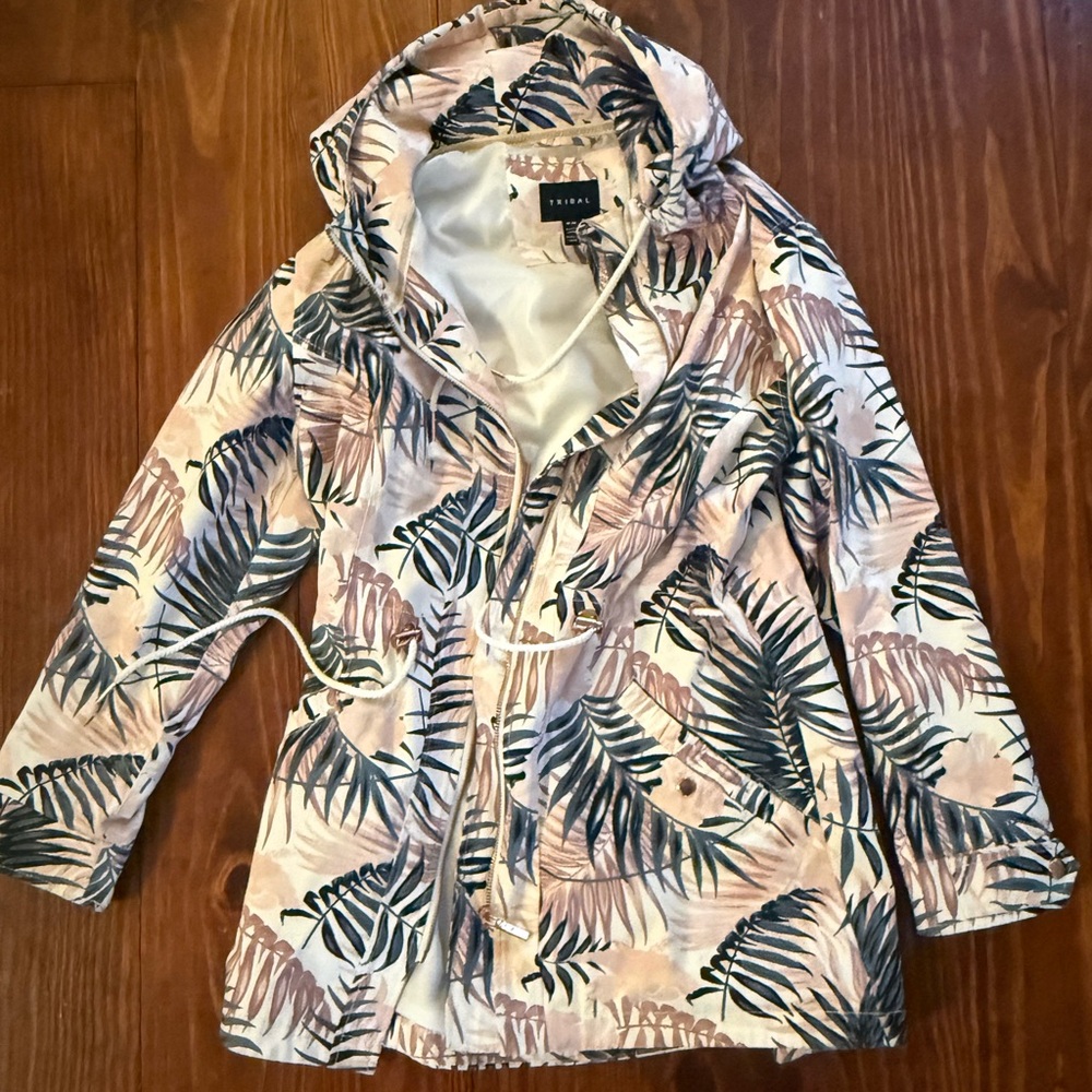Tribal Pink and Cream Floral Rain Jacket